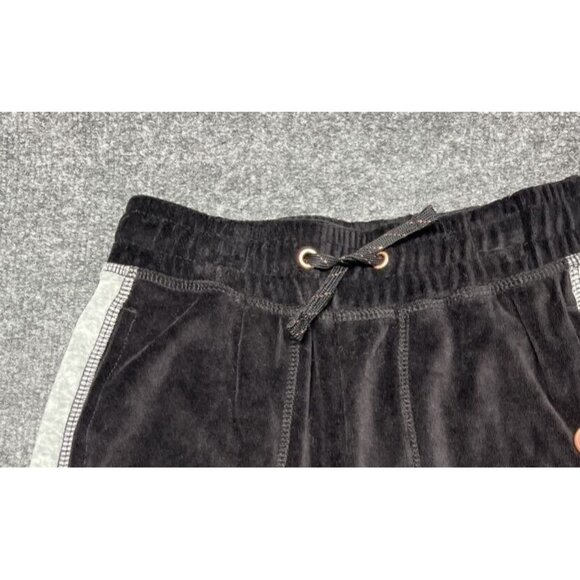 Xersion Velour Jogger Pants Girls XS 6-6X Black White Color Block Drawstring New - Picture 2 of 9
